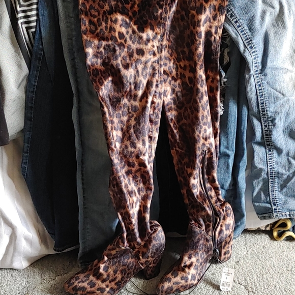 New women's boots stylish cheetah high heel - Picture 2 of 7